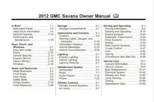 2012 gmc savana owner's manual