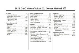 2012 gmc yukon owner's manual