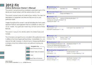 2012 honda fit owner's manual