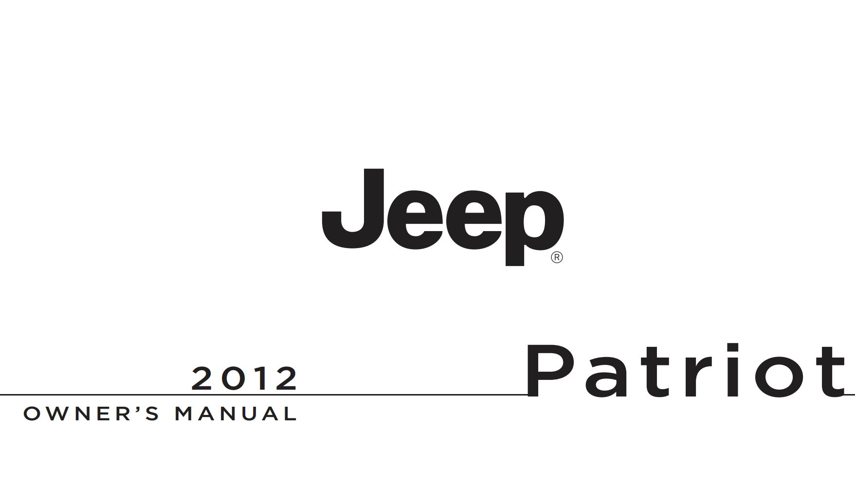 2012 jeep patriot owner manual