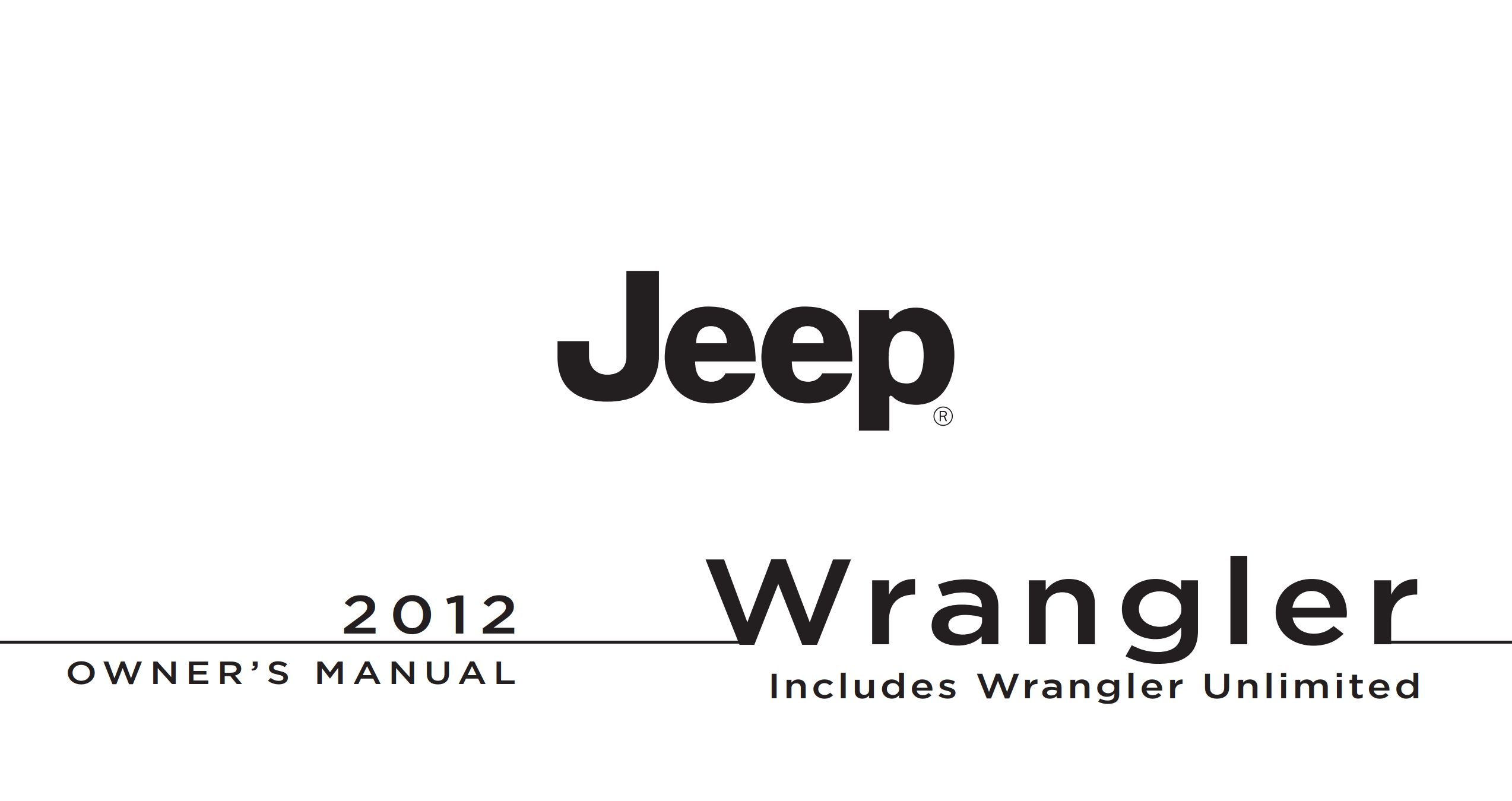 2012 jeep wrangler unlimited owner's manual