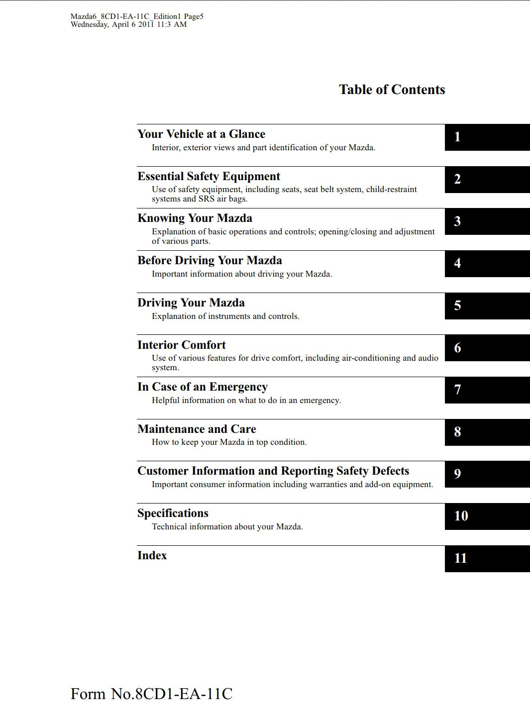 2012 mazda 6 owner's manual