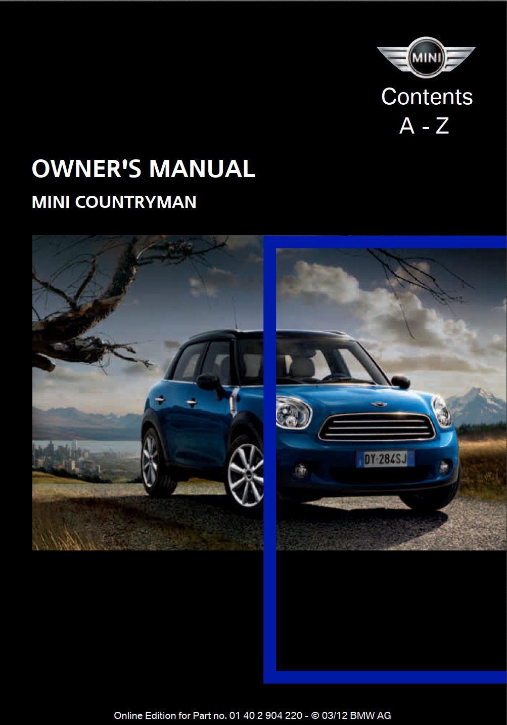 2012 mini countryman owner's manual