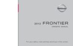 2012 nissan frontier owner's manual