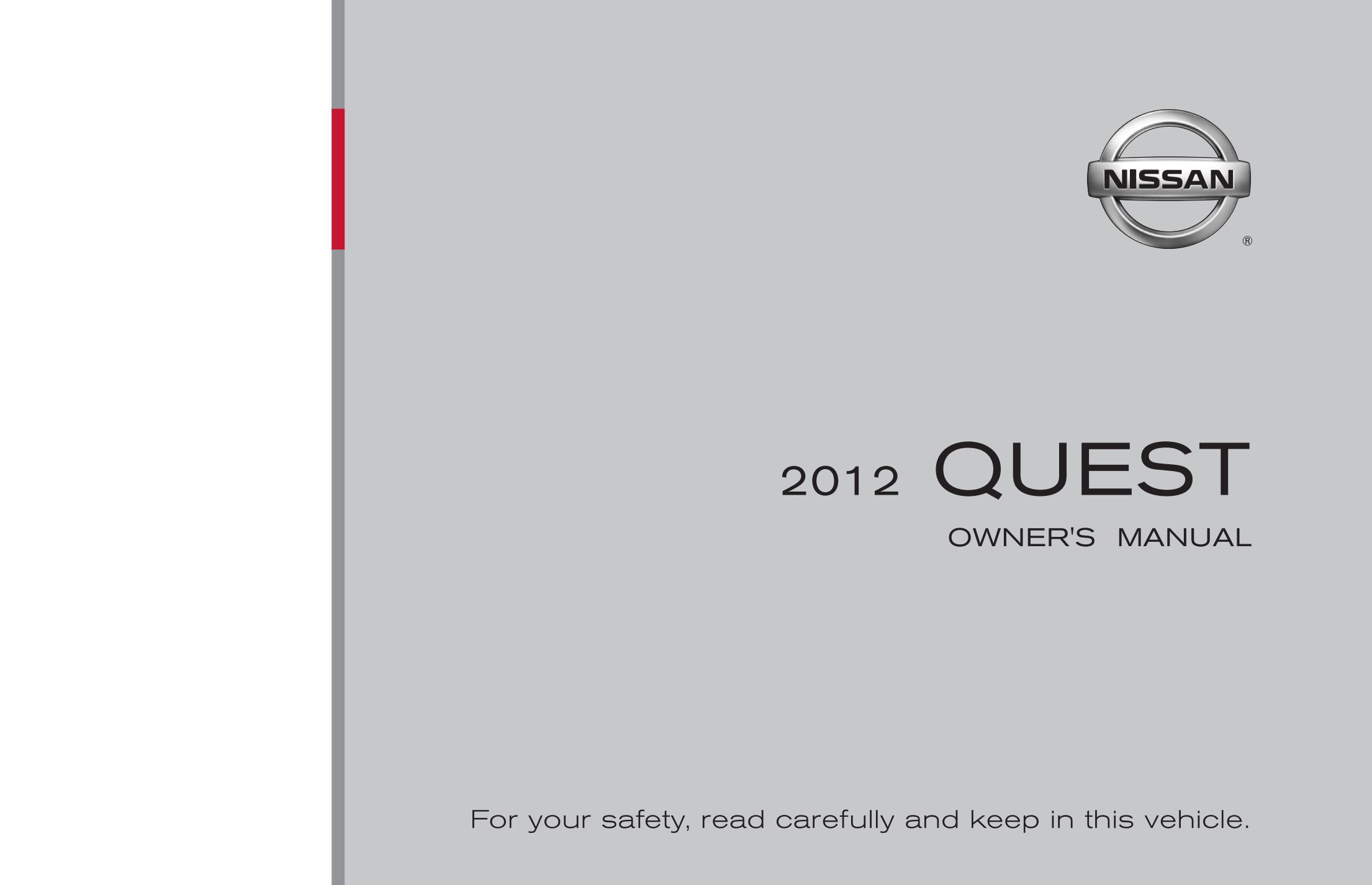 2012 nissan quest owner's manual