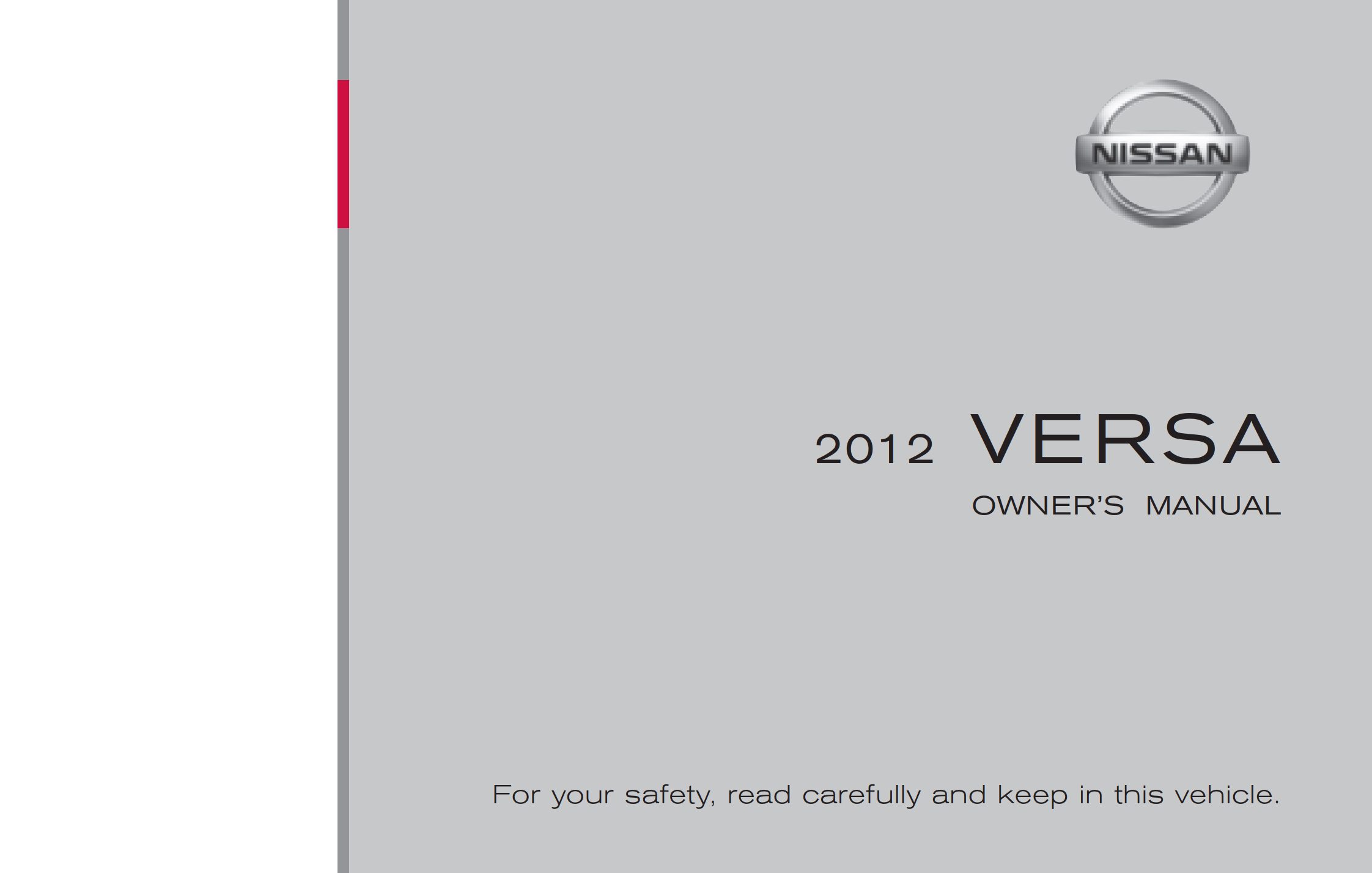 2012 nissan versa owner's manual