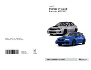 2012 subaru impreza wrx sti owner's manual