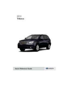 2012 subaru tribeca owner's manual