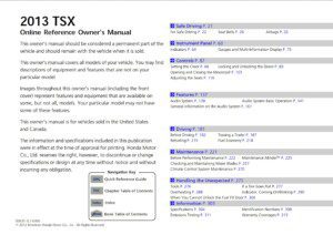 2013 acura tsx owner's manual