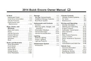 2013 buick encore owner's manual