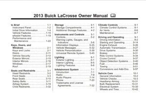 2013 buick lacrosse owner's manual