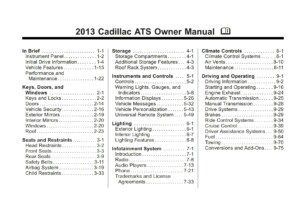 2013 cadillac ats owner's manual