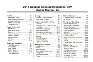 2013 cadillac escalade owner's manual