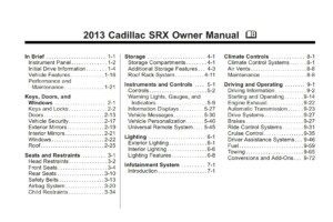 2013 cadillac srx owner's manual