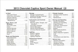 2013 chevrolet captiva sport owner's manual