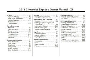 2013 chevrolet express owner's manual