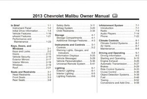 2013 chevrolet malibu owner's manual