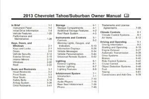 2013 chevrolet tahoe owner's manual