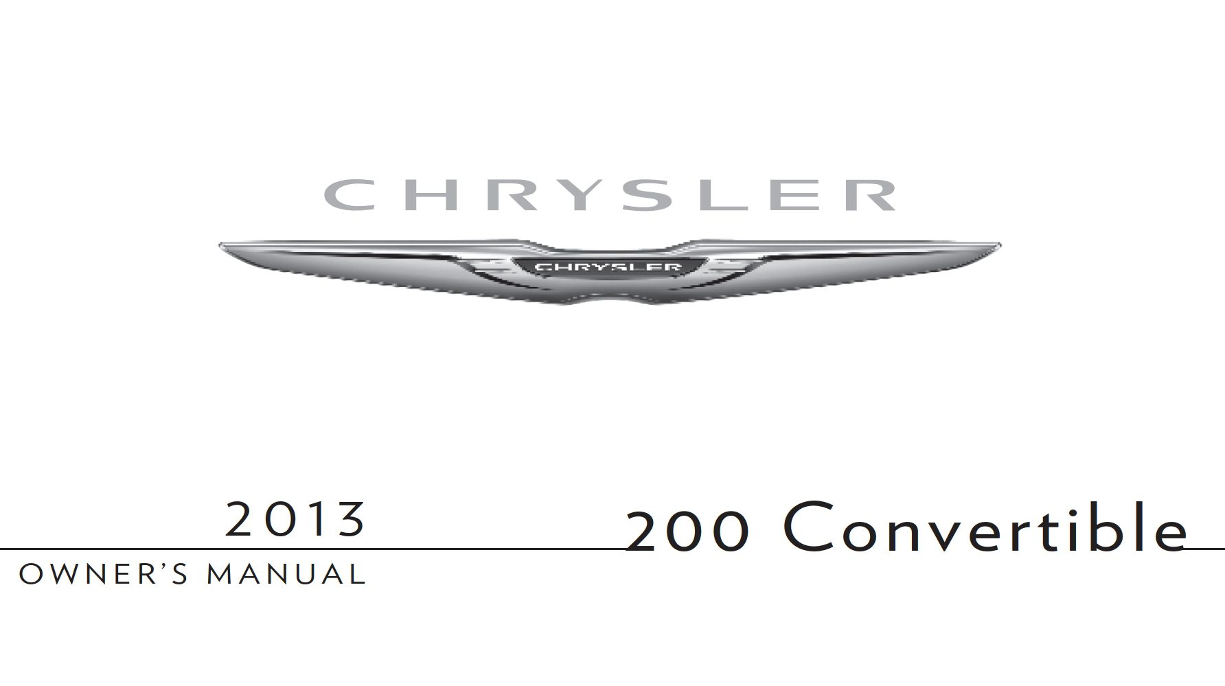 2013 chrysler 200 convertible owner manual