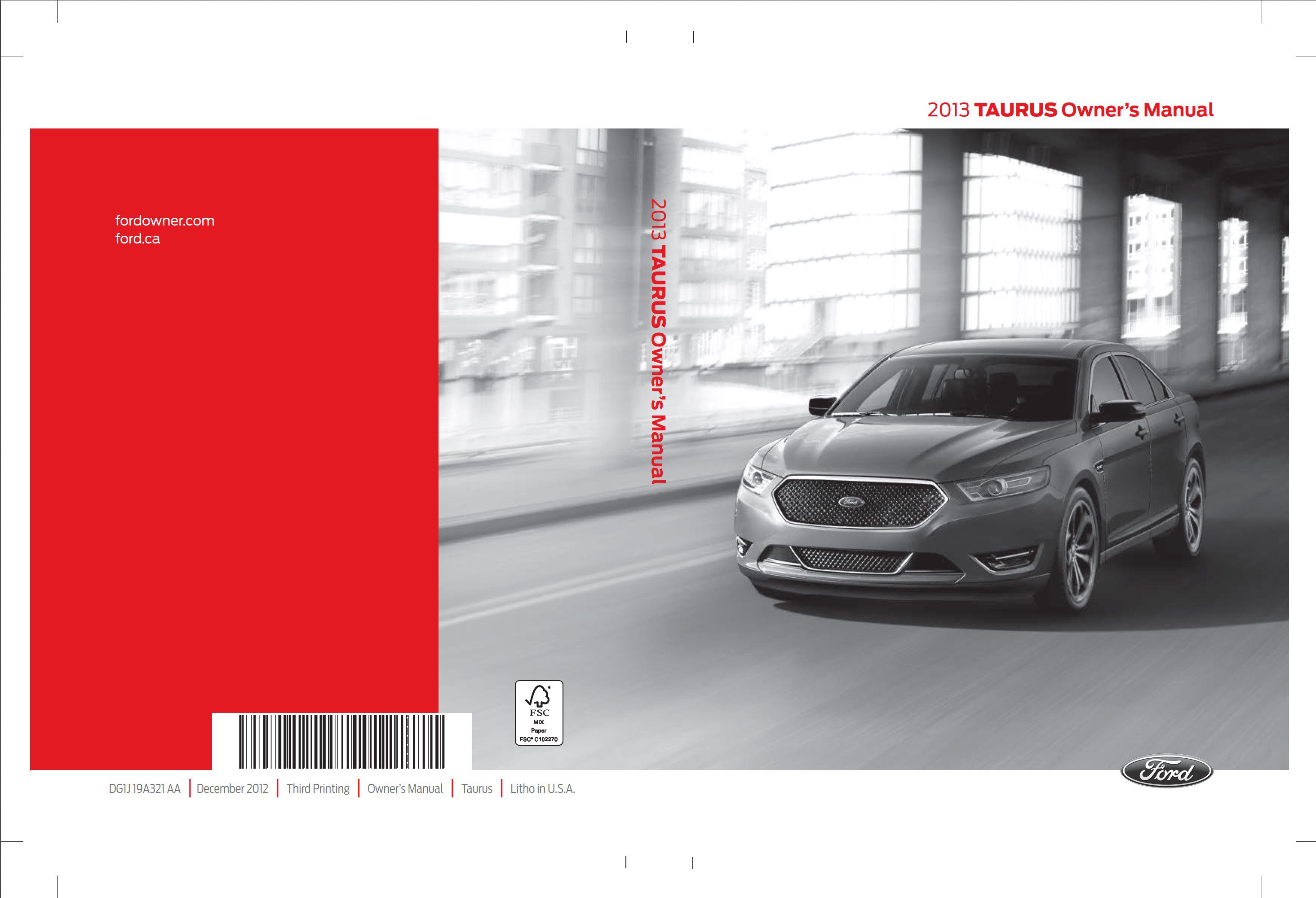 2013 ford taurus owner's manual