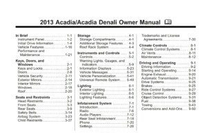 2013 gmc acadia owner's manual