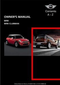 2013 mini cooper owner's manual