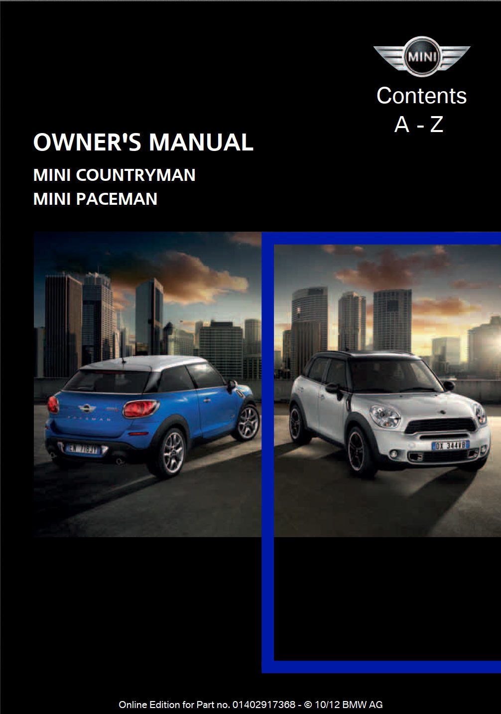 2013 mini countryman owner's manual