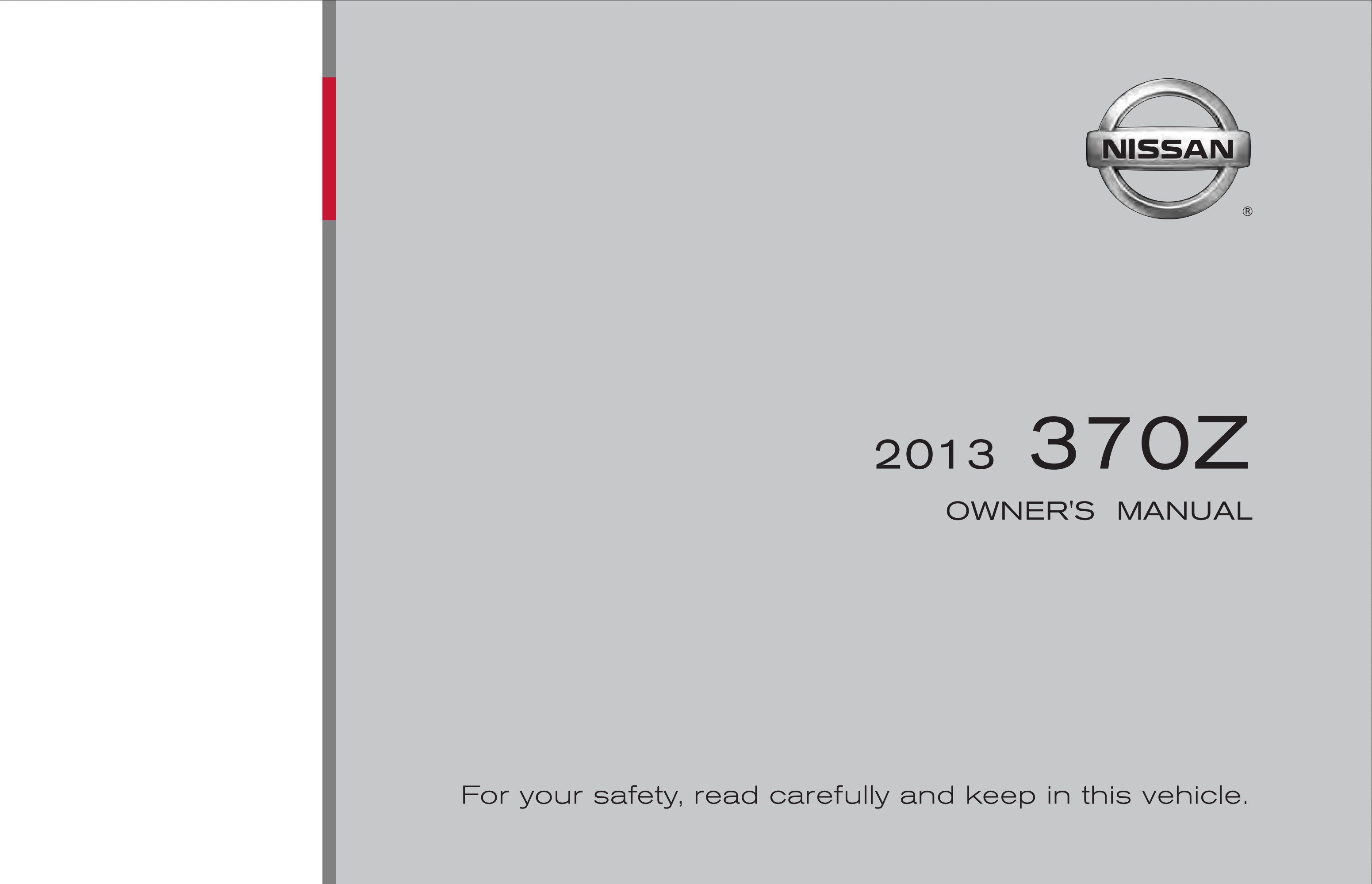 2013 nissan 370z owner's manual