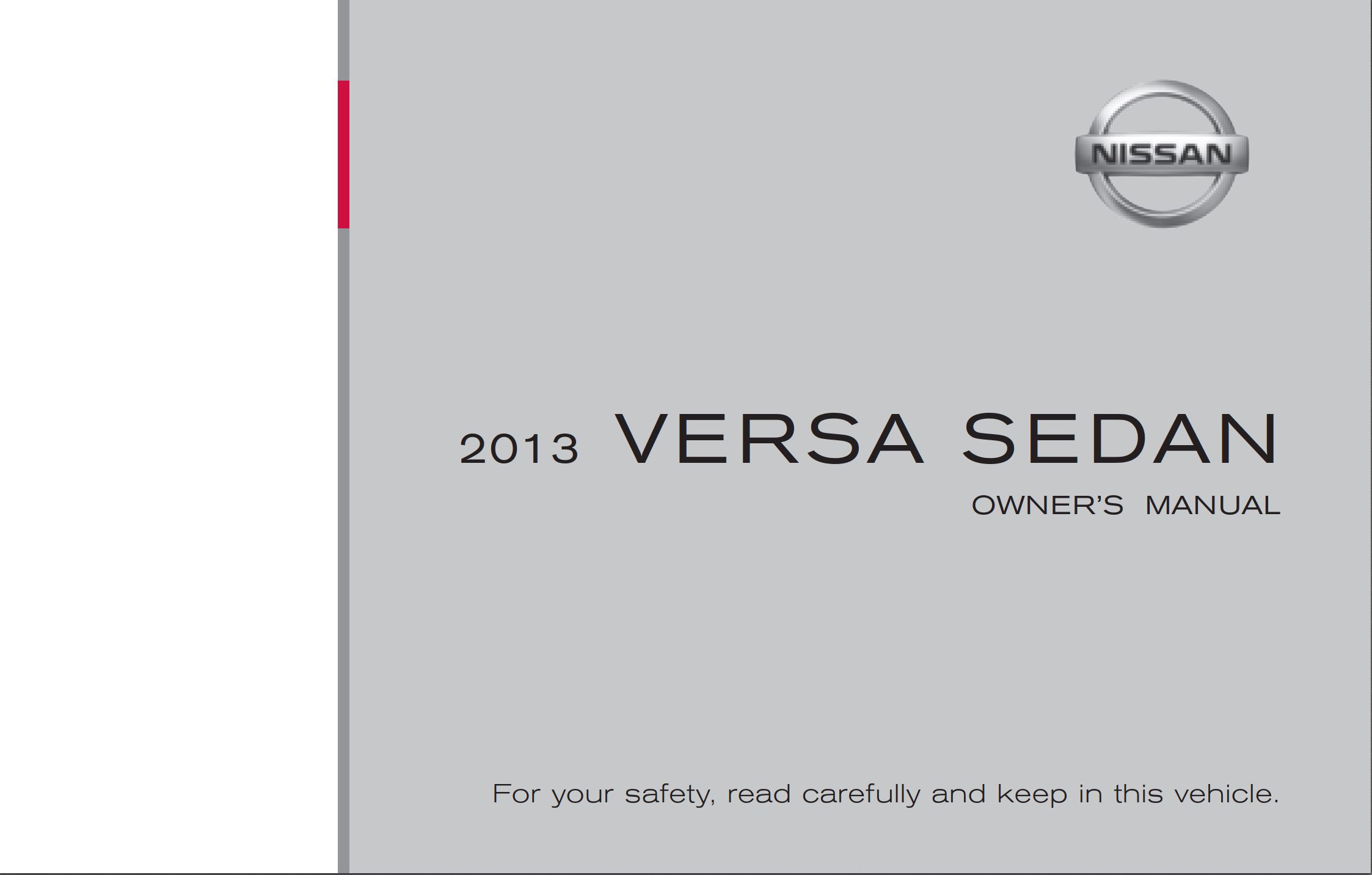 2013 nissan versa sedan owner's manual