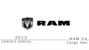 2013 ram cargo van owner manual