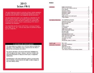 2013 scion fr s owner's manual