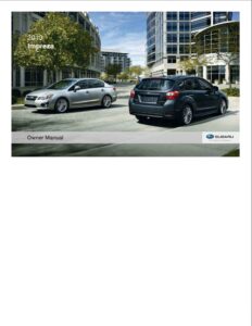 2013 subaru impreza owner's manual