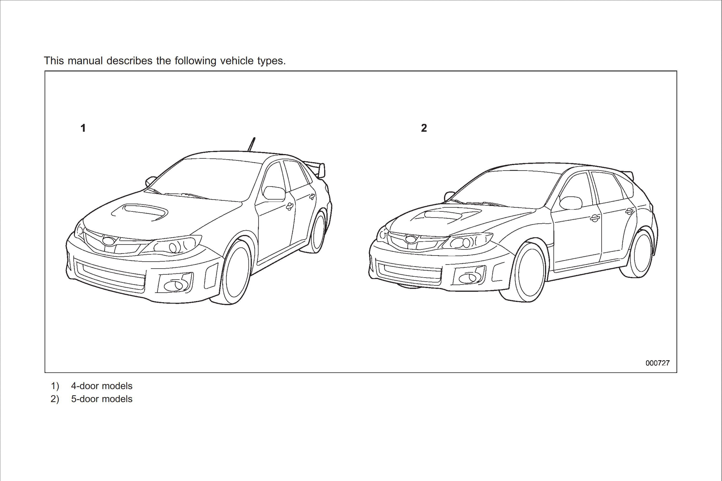 2013 subaru impreza wrx owner's manual