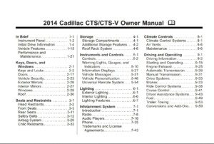 2014 cadillac cts cts v owner manual