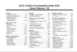 2014 cadillac escalade escalade esv owner manual