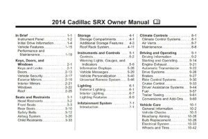 2014 cadillac srx owner manual