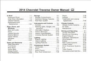 2014 chevrolet traverse owner's manual