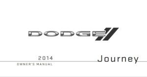 2014 dodge journey owner's manual