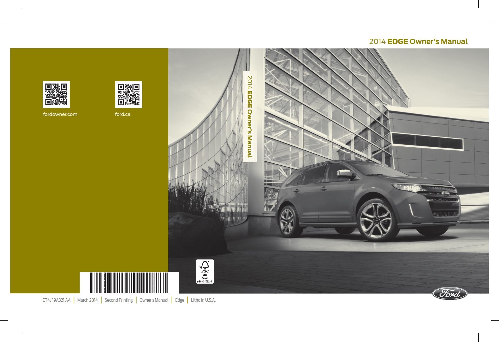 2014 ford edge owner's manual