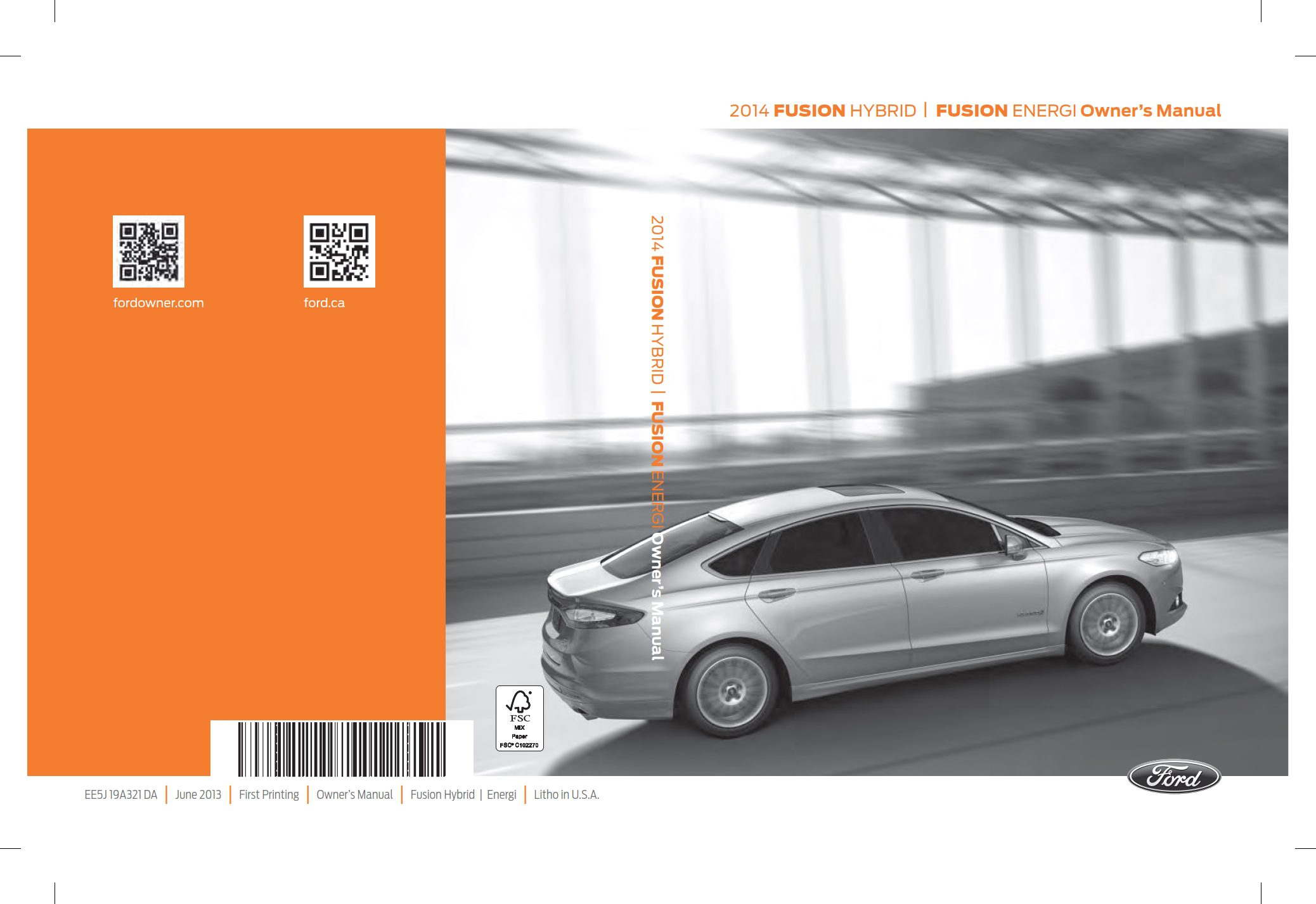 2014 ford fusion hybrid owner's manual