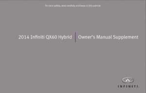 2014 infiniti qx60 hybrid owner's manual