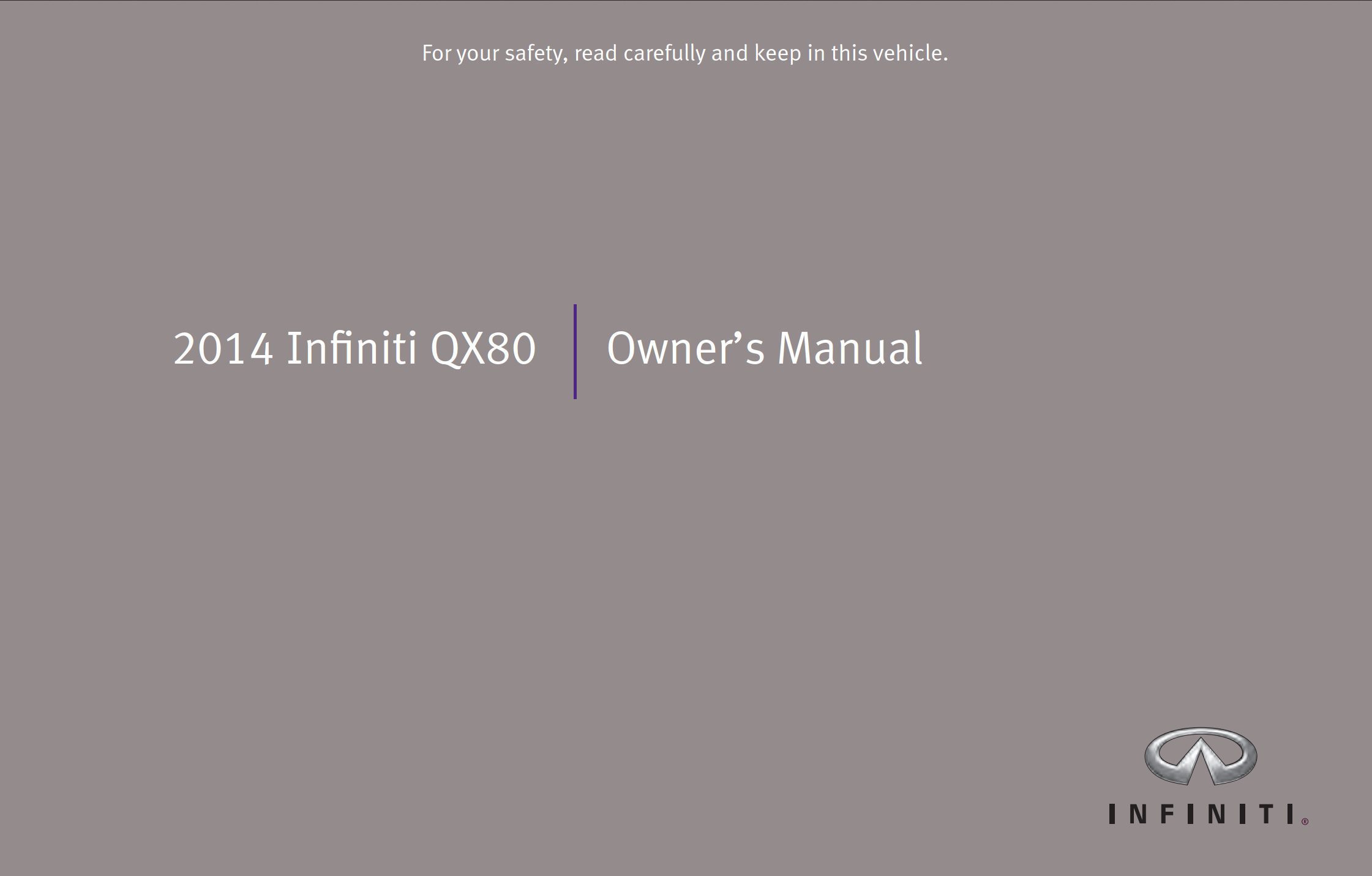 2014 infiniti qx80 owner's manual