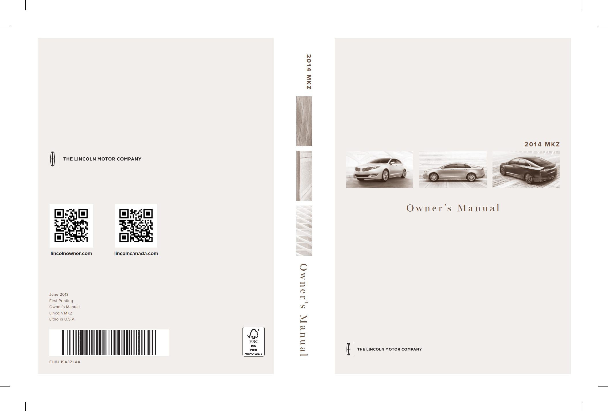 2014 lincoln mkz owner's manual