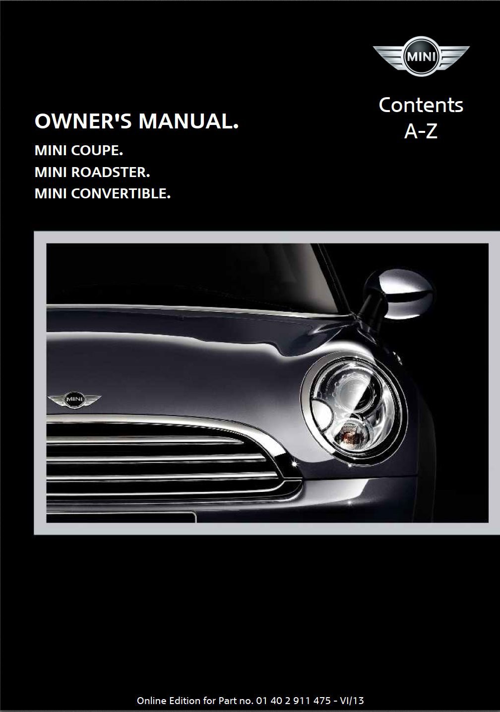 2014 mini coupe roadster convertible owner's manual