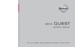 2014 nissan quest owner's manual