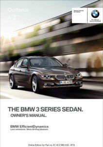 2015 bmw 3 series owner's manual