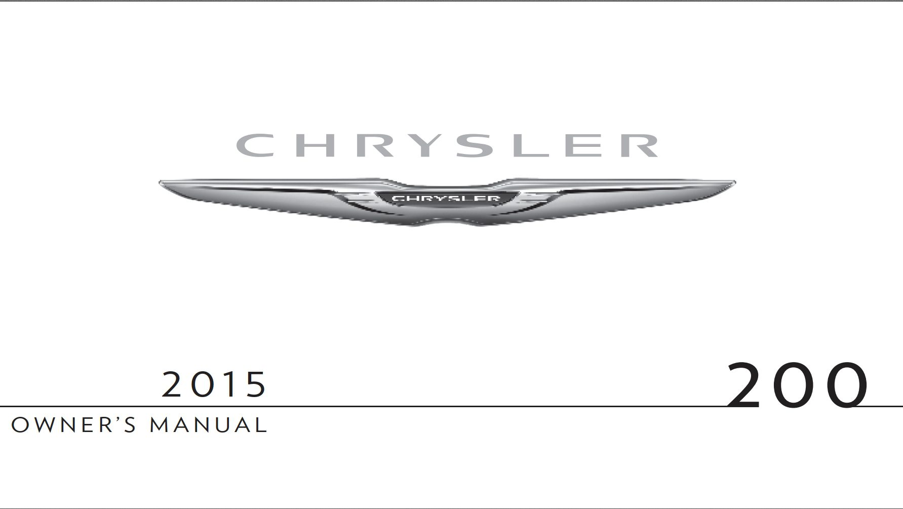 2015 chrysler 200 owner manual