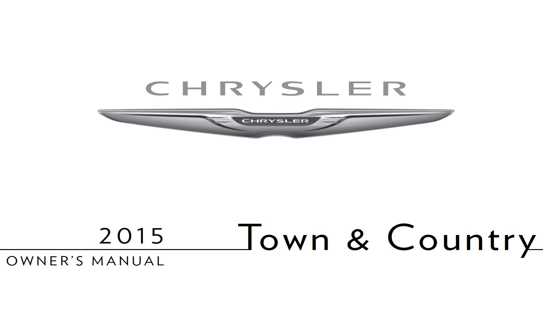 2015 chrysler town & country owner manual