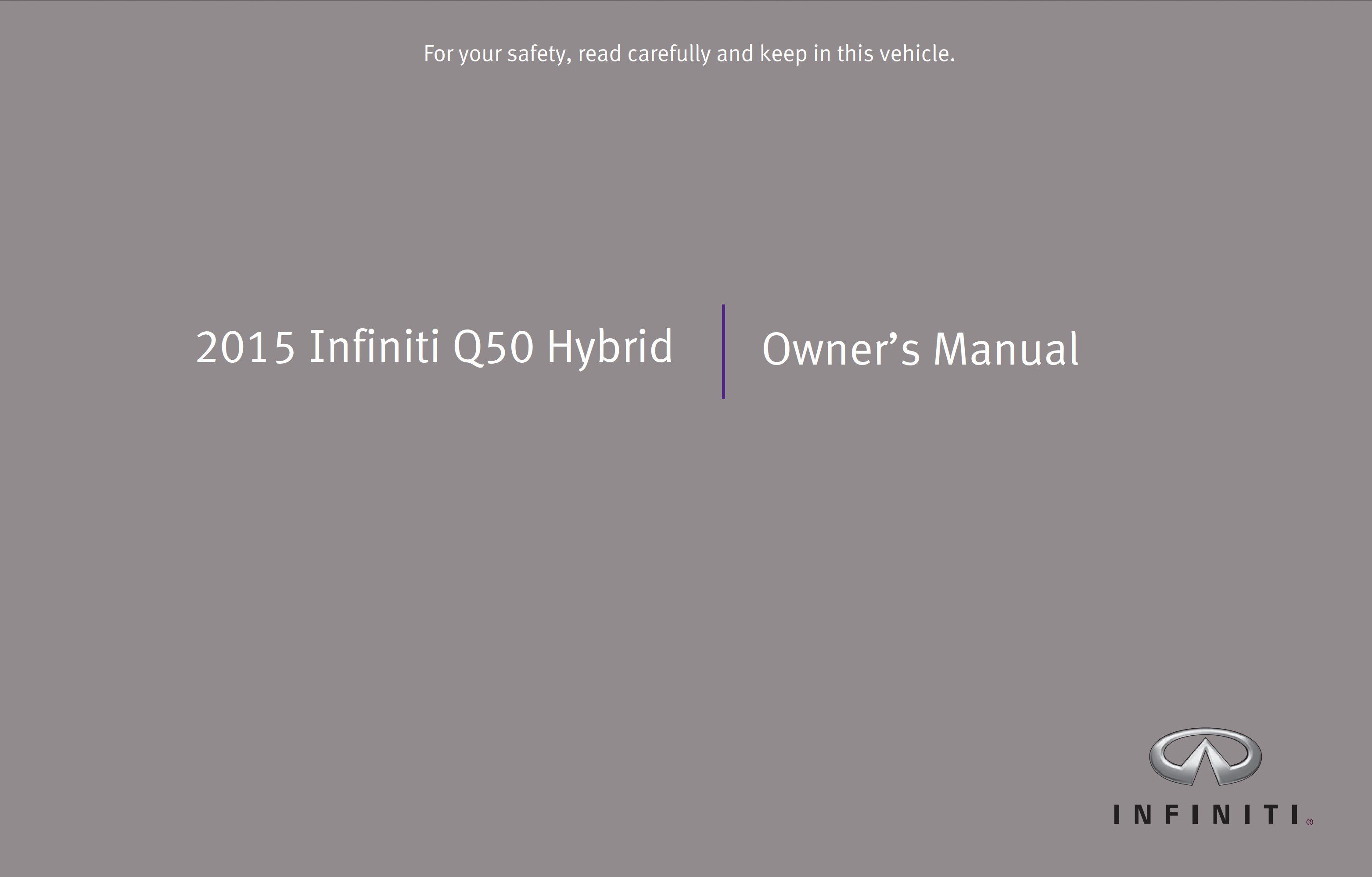 2015 infiniti q50 hybrid owner's manual