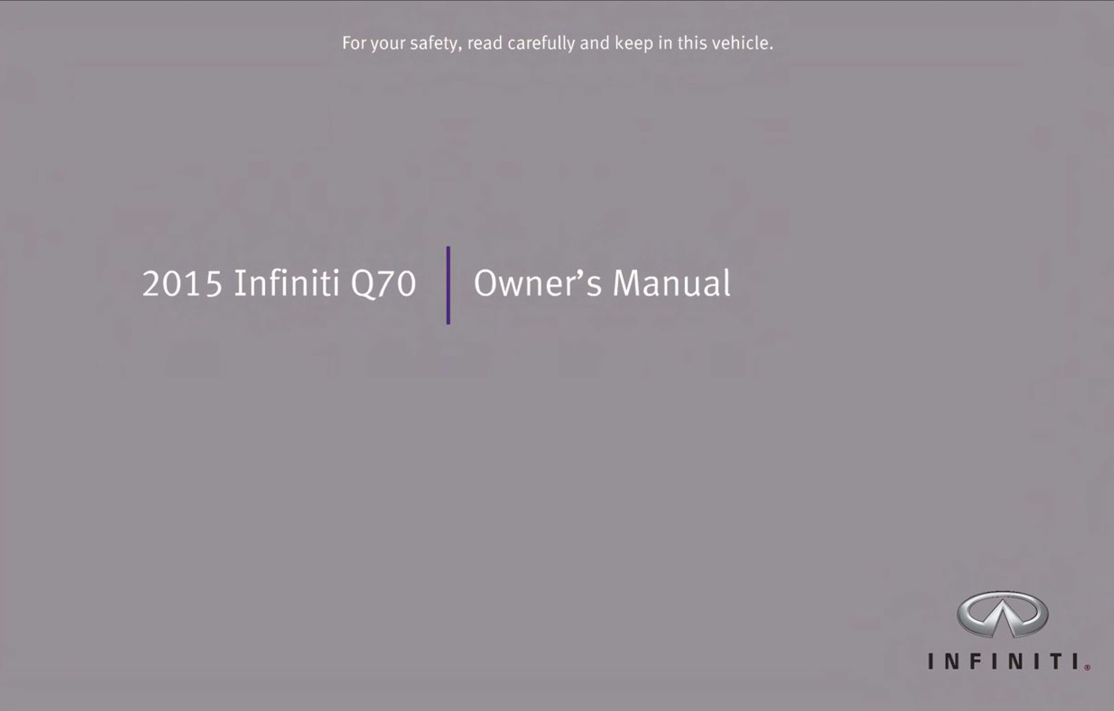 2015 infiniti q70 owner's manual